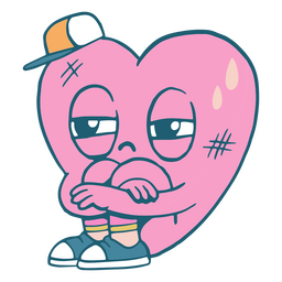 Exhausted heart cartoon PNG Design Transparent PNG