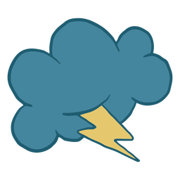 Ícone de cor de tempestade de raios Transparent PNG