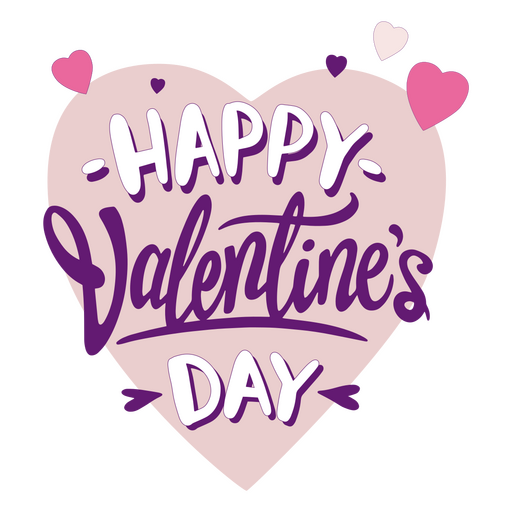 Valentine's Day Heart Lettering PNG Design