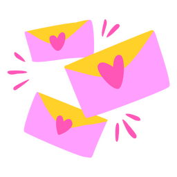 Valentine's Day Heart Envelopes PNG Design
