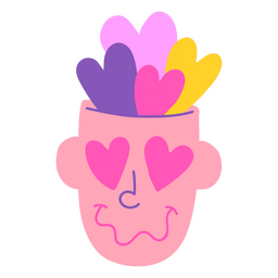 San Valentín plano loco amor Diseño PNG