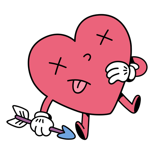 Corazón muerto con flecha Diseño PNG