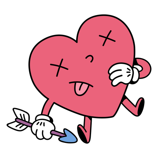 Heart cartoon arrow hurt PNG Design
