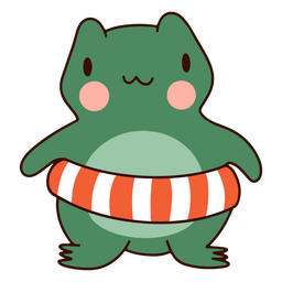Netter Poolfroschcharakter PNG-Design