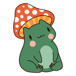 Cute mushroom frog character PNG Design Transparent PNG