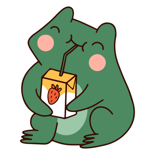 Cute juice frog character PNG Design