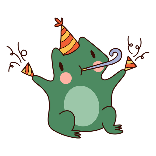 Birthday frog character PNG Design