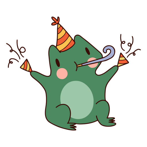 Personagem de sapo de aniversário Desenho PNG