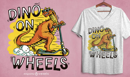 Cooles Dinosaurier auf Rädern T-Shirt Design