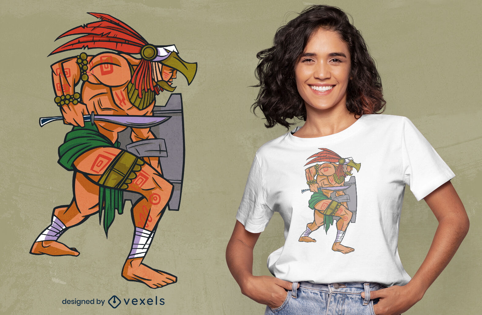 Indigenous fighter t-shirt design
