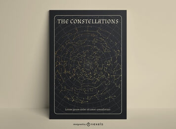 Constelations line art poster design