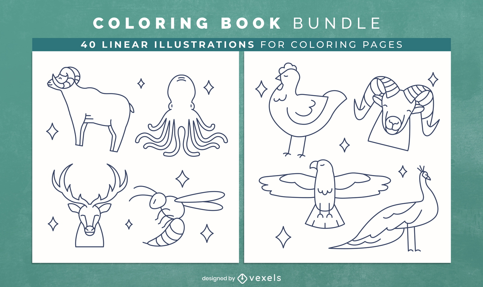 Sparkly animals coloring book KDP interior design