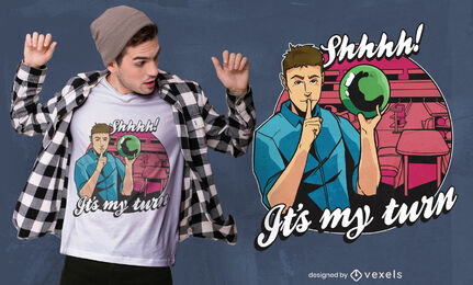 Man playing bowling sport t-shirt design