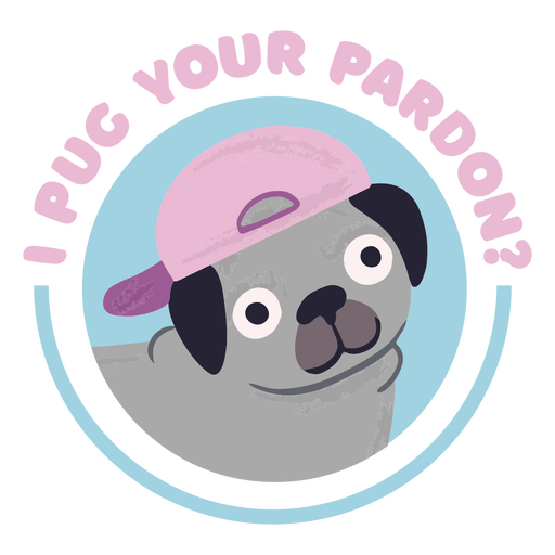 Distintivo de citação engraçada de Pug Desenho PNG