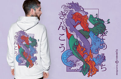 T-Shirt-Design mit alten Drachenkreaturen