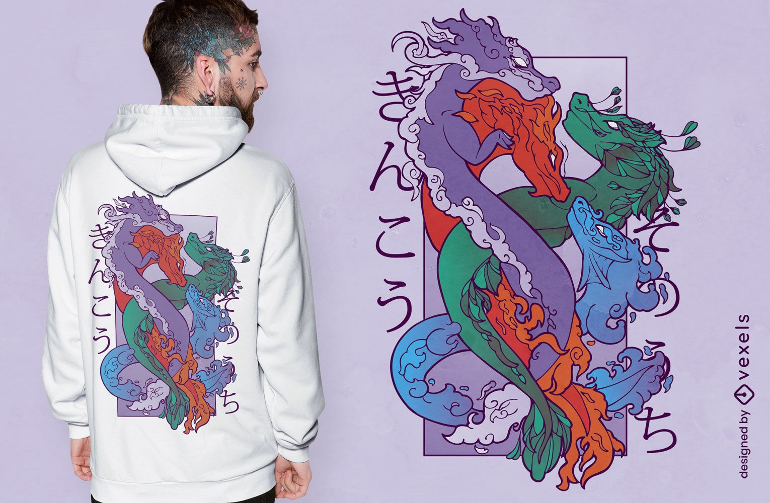 Design de camisetas de criaturas de dragão ancestrais