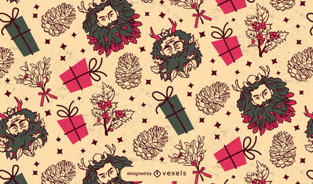Christmas winter elements pattern design