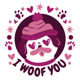 Distintivo de cachorro engraçado Desenho PNG