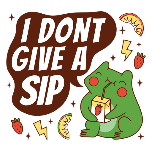 Cute frog quote badge PNG Design