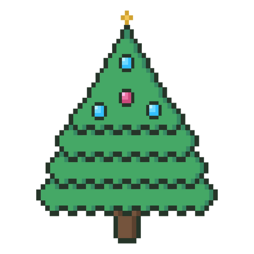Pixel Art Christmas Tree PNG Design