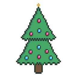 Ícone de pixel art de árvore de Natal Desenho PNG