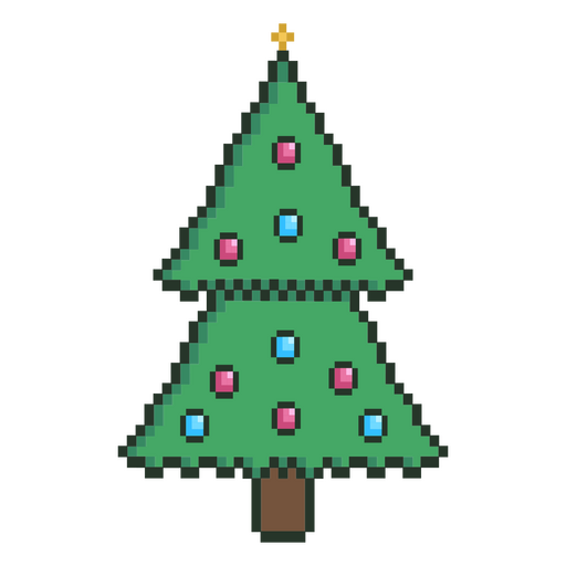 árbol de navidad, pixel, arte, icono Diseño PNG