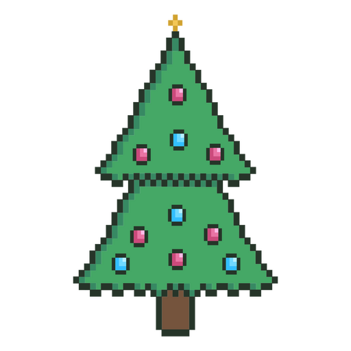 Weihnachtsbaum-Pixel-Kunst-Symbol PNG-Design