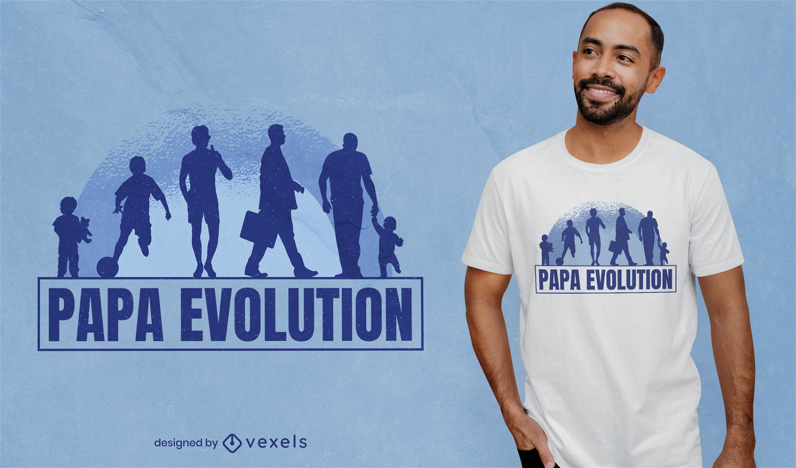 Dise?o de camiseta de silueta de padre evoluci?n