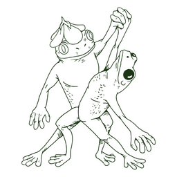 Dancing cottagecore frogs PNG Design Transparent PNG