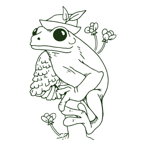 Hat cottagecore frog PNG Design