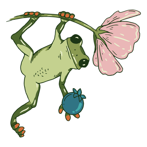 Flower frog animal PNG Design