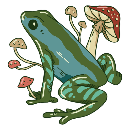 Mushroom frog animal PNG Design