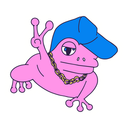 Cool frog color stroke PNG Design