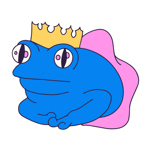 King frog color stroke PNG Design