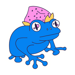 Sapo com traço de cor de chapéu de morango Desenho PNG