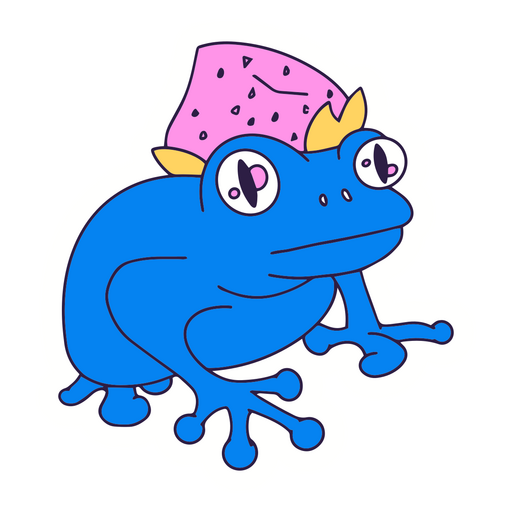 Sapo com traço de cor de chapéu de morango Desenho PNG