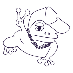 Cooler, mit Frosch gefüllter Schlaganfall PNG-Design