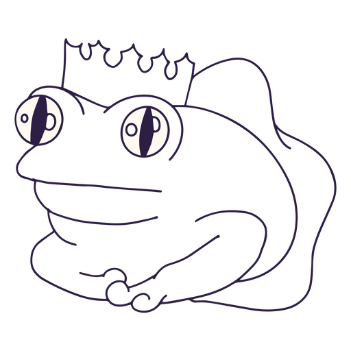 King frog filled stroke PNG Design