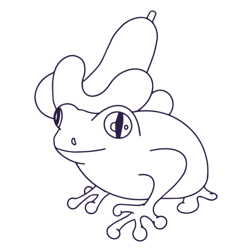 Frog with flower hat filled stroke
