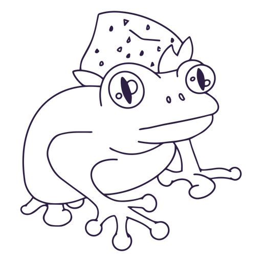 Sapo com chapéu de morango cheio de traçado Desenho PNG