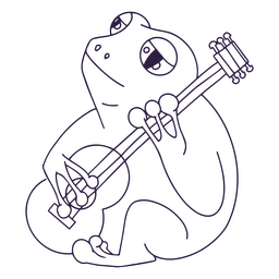 Frog with guitar filled stroke PNG Design Transparent PNG