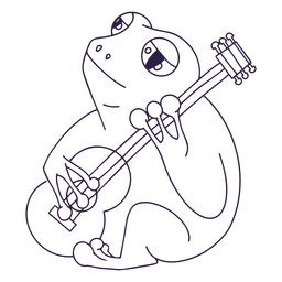 Sapo com traço cheio de guitarra Desenho PNG