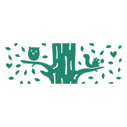 Eule und Eichhörnchen in einem Baum PNG-Design