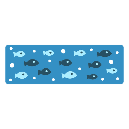 Peces azules planos Diseño PNG