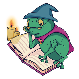 Mystic frog book character PNG Design Transparent PNG