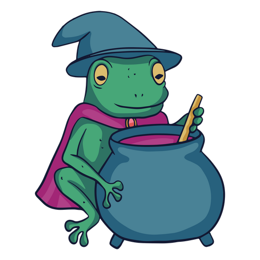 ?Mystic frog cauldron character  PNG Design