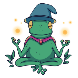 Personaje mágico de rana mística Diseño PNG