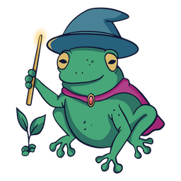 Mystic frog wand character   PNG Design