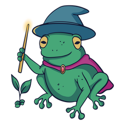Mystischer Frosch Zauberstab Charakter PNG-Design
