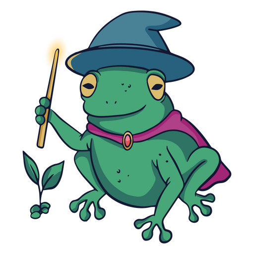 Personagem de varinha de sapo místico Desenho PNG